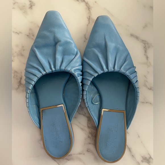 Zara Baby Blue Slipper Mules - Picture 2 of 4